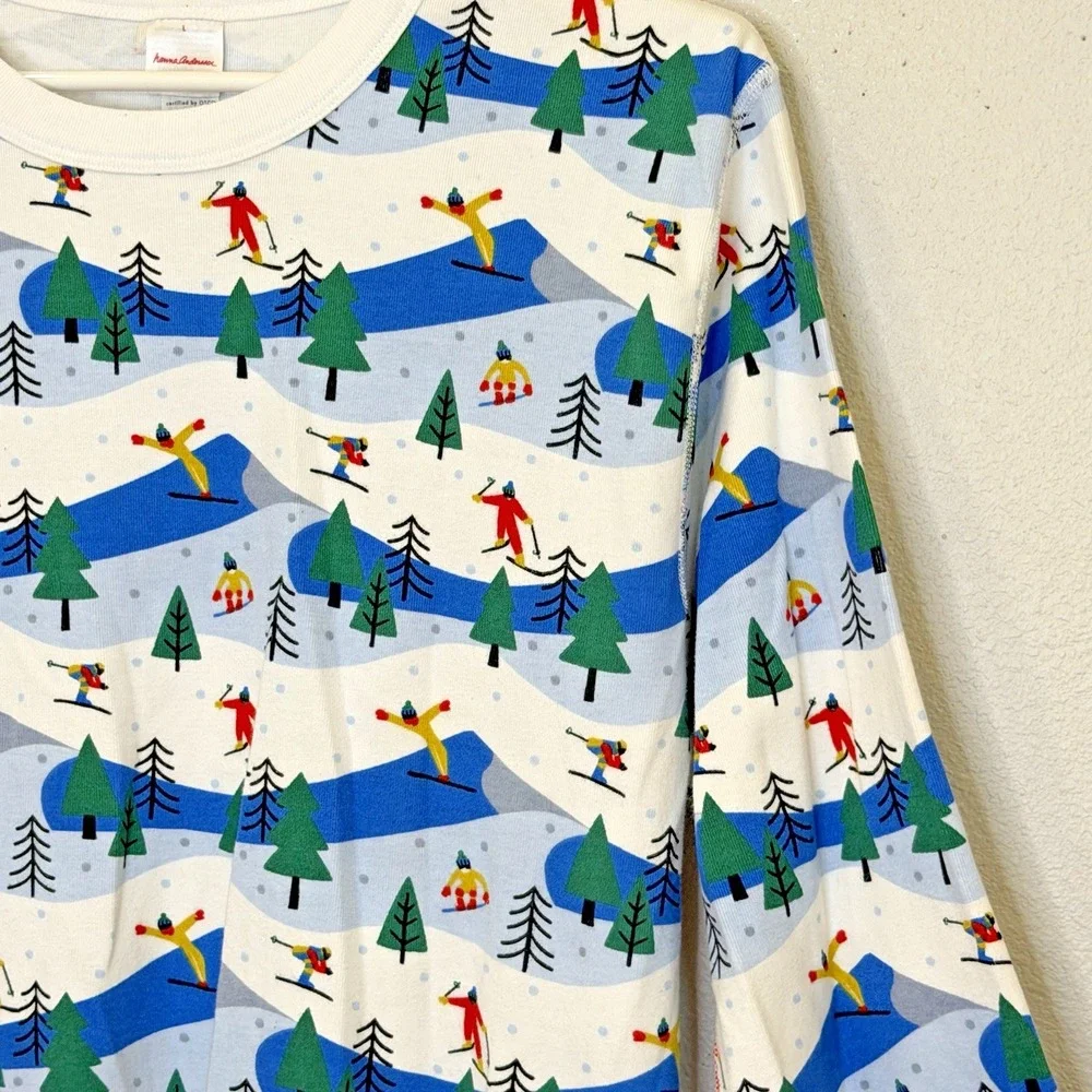 Hanna Andersson Holiday HannaJams Pajama Top T-Shirt Unisex Sz Large Long Sleeve